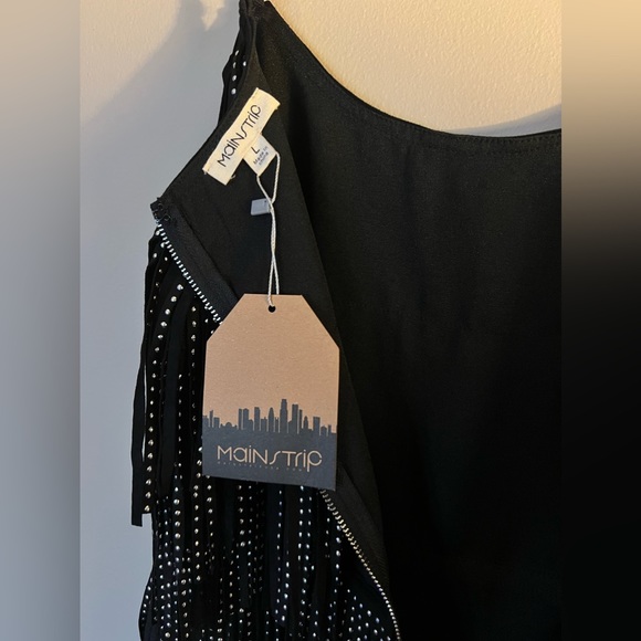 Black fringe dress with silver studs - Picture 3 of 4